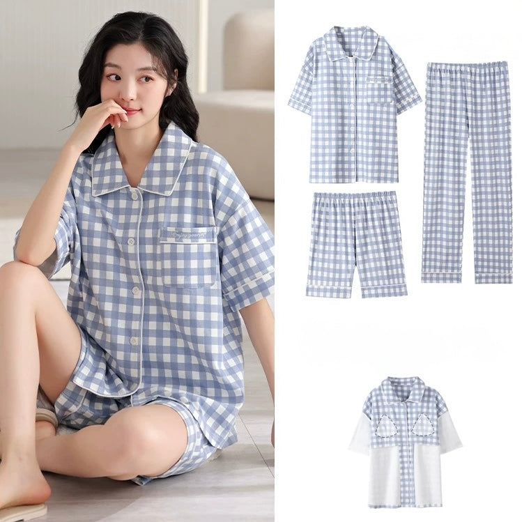 Cairo Checks Three Piece Padded Nightsuit